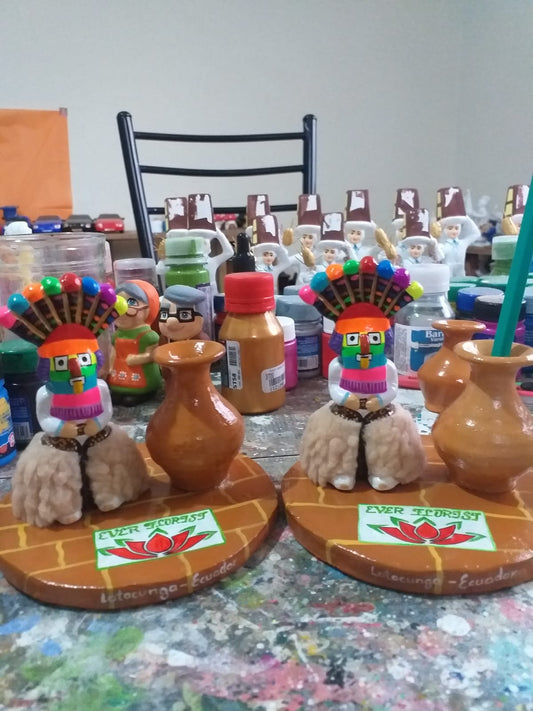 Porta Tarjetas Artesanal con Diseño de Diablo Huma – Cultura y Estilo para tu Escritorio